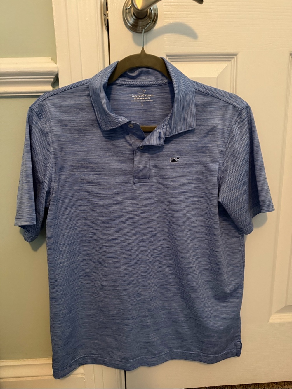 Vineyard Vines Heathered Sky Blue Performance Polo